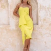 MARIELLA Bandeau Draped Midi Dress In Yellow 1 MARIELLA Bandeau Draped Midi Dress In Yellow -Wedding Guest Dresses Sales 3 8c0d453f 406a 45fc a874 92d58134e2a3