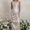 DARCY Satin Cowl Neck Maxi Dress In Cream -Wedding Guest Dresses Sales 51