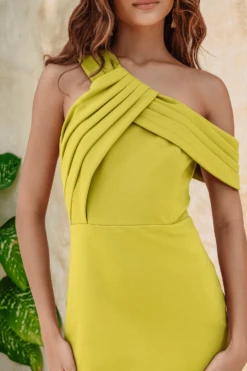 SERENA One Shoulder Asymmetric Ponte Midi Dress In Olive Green 9 SERENA One Shoulder Asymmetric Ponte Midi Dress In Olive Green -Wedding Guest Dresses Sales 57b