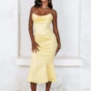 LUCIA Cowl Corset Satin Midi Dress In Yellow 2 LUCIA Cowl Corset Satin Midi Dress In Yellow -Wedding Guest Dresses Sales 9