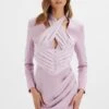 MIA Satin Mix Halterneck Blazer Dress In Lilac 2 MIA Satin Mix Halterneck Blazer Dress In Lilac -Wedding Guest Dresses Sales LA 222DS09 PUR 6944
