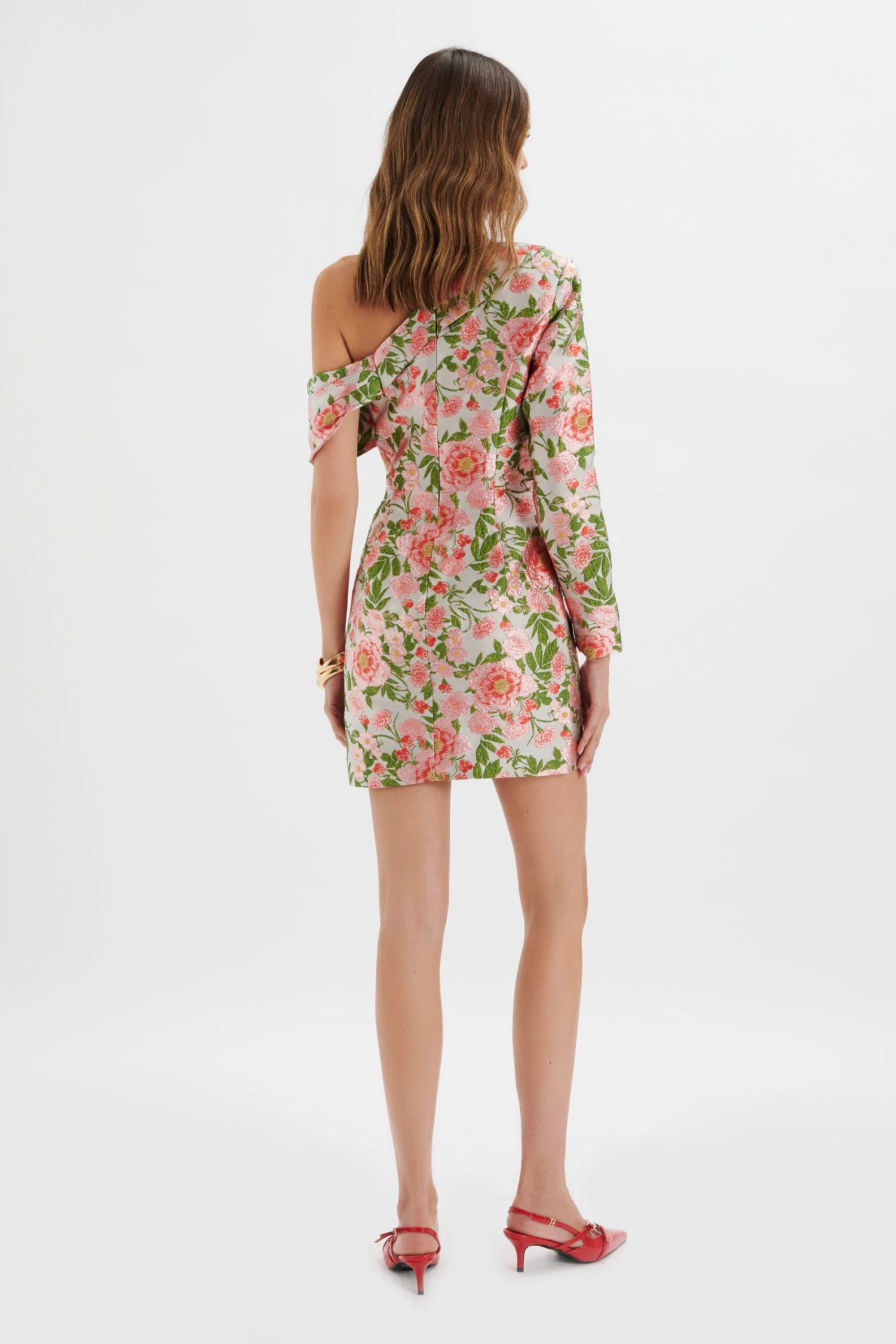 PRESLEY One Shoulder Blazer Mini Dress In Jacquard 6 PRESLEY One Shoulder Blazer Mini Dress In Jacquard - Image 4