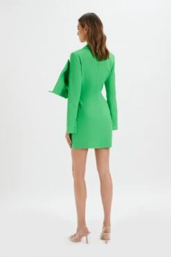 ROSALIE Bow Detail Mini Blazer Dress In Green 9 ROSALIE Bow Detail Mini Blazer Dress In Green -Wedding Guest Dresses Sales LA 242DS08 GRN 6825