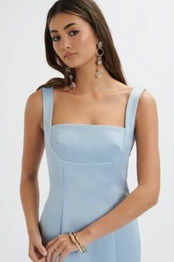 LAINEY Structured Satin Midi Slip Dress In Cornflower Blue 11 LAINEY Structured Satin Midi Slip Dress In Cornflower Blue -Wedding Guest Dresses Sales LA 251DS31 BLU 4726