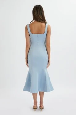 LAINEY Structured Satin Midi Slip Dress In Cornflower Blue 13 LAINEY Structured Satin Midi Slip Dress In Cornflower Blue -Wedding Guest Dresses Sales LA 251DS31 BLU 4748