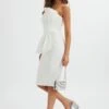 PANDORA Asymmetric Oversized Statement Bow Midi Dress In White 1 PANDORA Asymmetric Oversized Statement Bow Midi Dress In White -Wedding Guest Dresses Sales LA 261DS54 WHT 1485