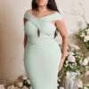 RAELYNN Curve Off Shoulder Wrap Ponte Dress In Sage 2 RAELYNN Curve Off Shoulder Wrap Ponte Dress In Sage -Wedding Guest Dresses Sales LA SPRING22 CAMPAIGN 114588