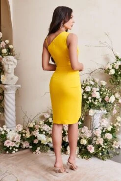 EMMA Cowl Neck Midi Wrap Dress In Yellow 9 EMMA Cowl Neck Midi Wrap Dress In Yellow -Wedding Guest Dresses Sales LA SPRING22 ECOM 108575